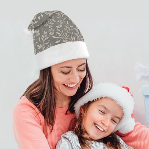 Santa Hat Soft Gray Christmas Party Hat Novelty Headwear