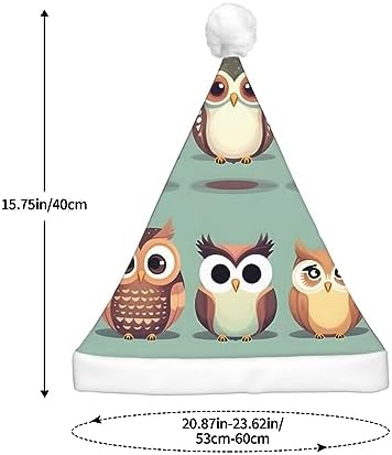 Qin Zheng Cartoon Owls LED Santa Hat for Christmas Party