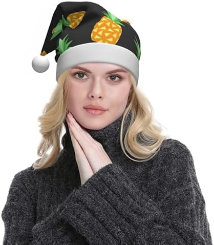 QINZHENG Pineapple Santa Hat Personalized Christmas Headwear for Women
