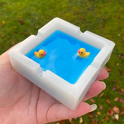 Handmade Resin Duck Ashtray with Four Holes