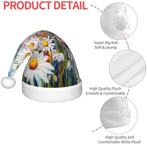 Summer Floral Daisies Christmas Santa Hat Small Plush