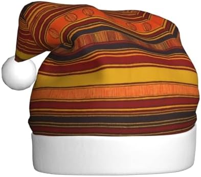 Native American Pattern Christmas Santa Hat Plush for Adults
