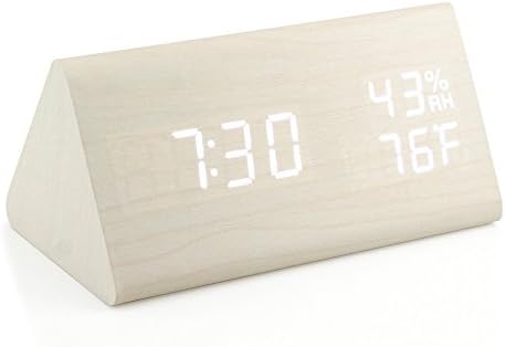 OCT17 Wooden Alarm Clock with Smart LED Display