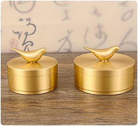 GLOGLOW Gold Ashtray with Lid 4 Slots Brass Decorative