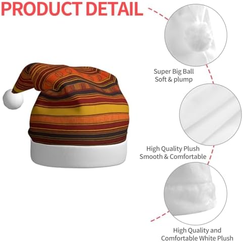 Native American Pattern Christmas Santa Hat Plush for Adults