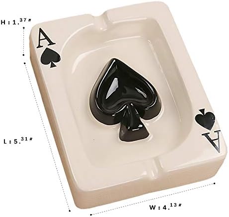 Creative Poker Ceramic Ashtray - Indoor Outdoor Use