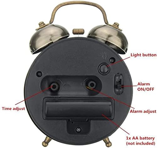 Retro Double Bells Alarm Clock with Nightlight 1