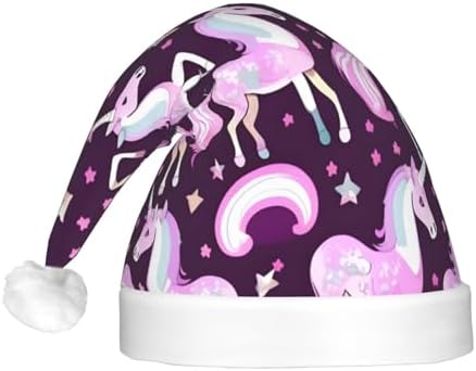 Unicorns Red Print LED Christmas Hat For Adults