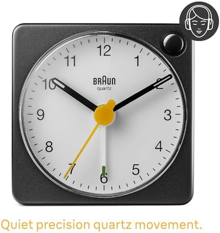 Braun Classic Travel Analogue Alarm Clock with Snooze and Light
