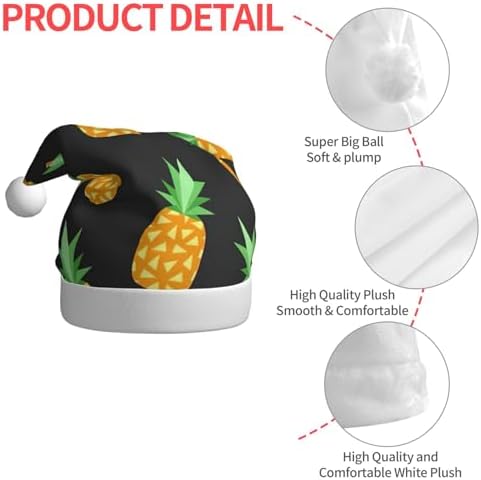 QINZHENG Pineapple Santa Hat Personalized Christmas Headwear for Women