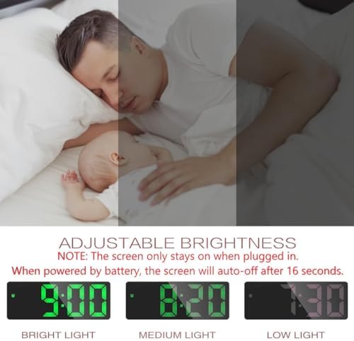 LOFICOPER 65 Inch LED Alarm Clock with Snooze and Brightness Control
