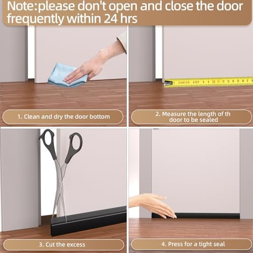 39 Inch Black Under Door Draft Stopper Soundproof Seal