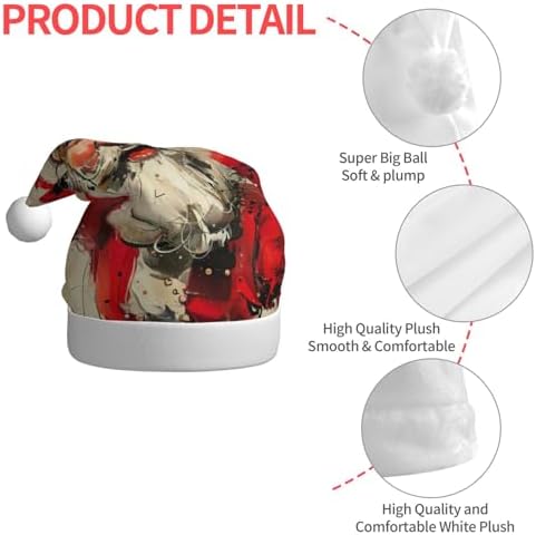 Merry Christmas Santa Hat Plush Funny Adult Party Headwear