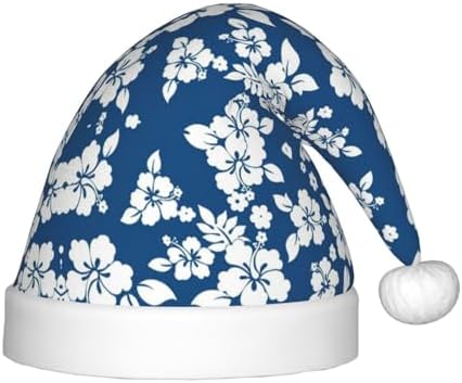 Hawaii Flower Print Santa Hat Christmas Party Headwear