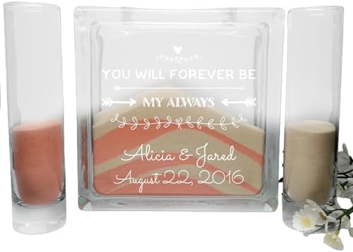 Personalized Wedding Unity Sand Ceremony Set with Lid and Sand