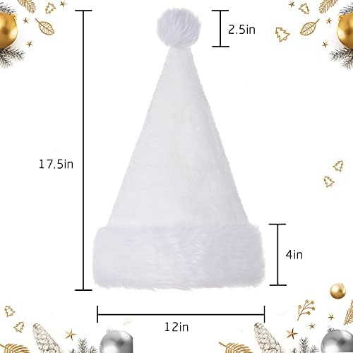 Tokforty Santa Hats for Adults Unisex Velvet Touch Winter Christmas Hats
