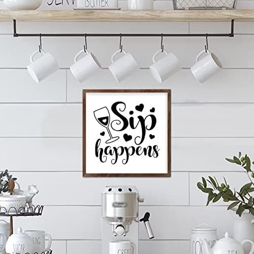 Ditooms Framed Wood Sign Plaque 7x7 Inch