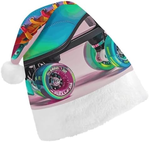 Colorful Santa Hat Roller Skates Christmas Party Headwear