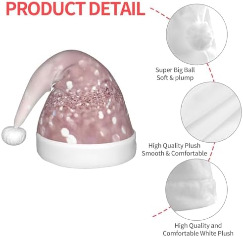 Pink Glitter Christmas Santa Hat Small Size for Party