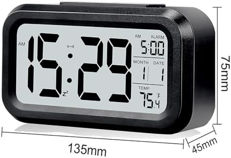 Digital Alarm Clock with LCD Display and Indoor Temperature