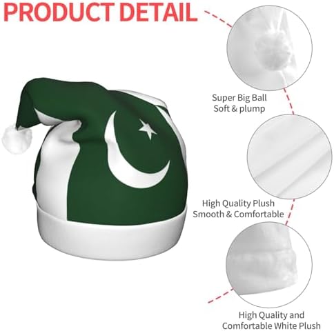 Flag Of Pakistan Christmas Hat With LED Lights