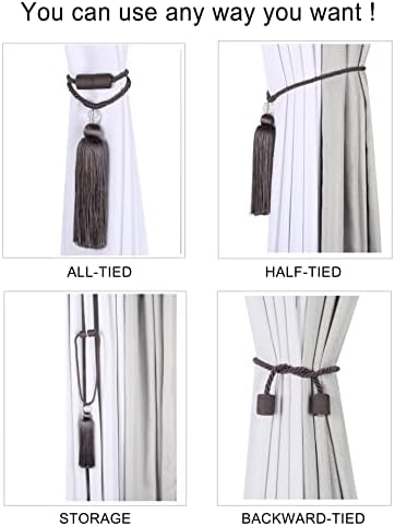 BEL AVENIR Magnetic Curtain Holdbacks Tassel Rope Tieback
