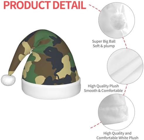 Green Military Camo Christmas Santa Hat Small Size