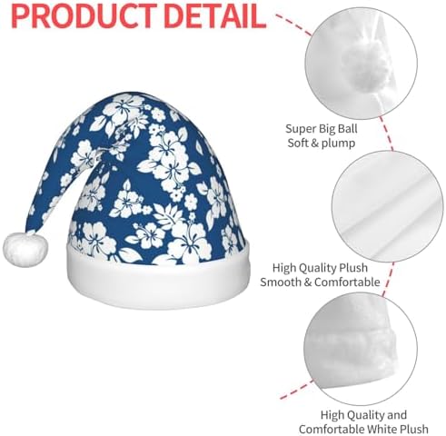 Hawaii Flower Print Santa Hat Christmas Party Headwear
