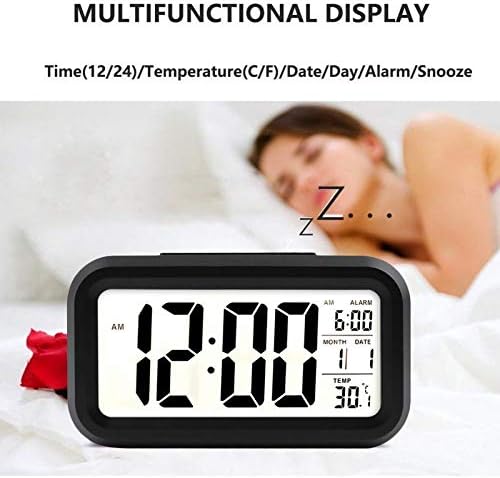 Digital Alarm Clock with LCD Display and Indoor Temperature