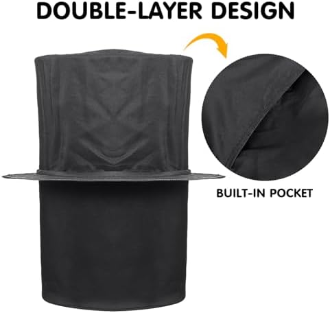 CLISPEED Black Collapsible Top Hat for Men
