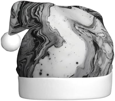 Qin Zheng Marble Texture Print Santa Hat for Women