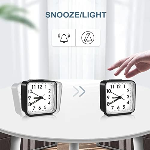 Ankilo Analog Alarm Clock with Night Light and Snooze Function