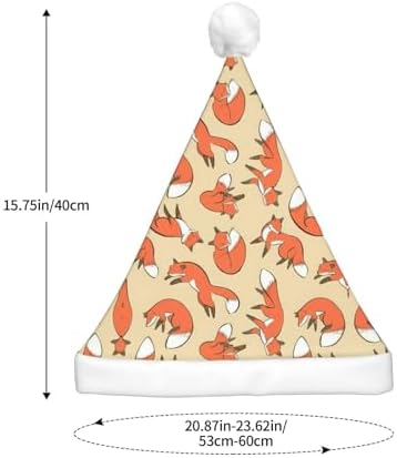 Many Foxes Print Christmas Santa Hat Plush Light Up for Adults