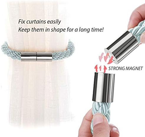 NICEEC 4 Pack Magnetic Curtain Tiebacks Modern Simple Style