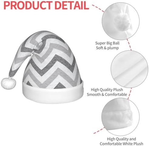 Gray Stripe Print Christmas Santa Hat Small Size