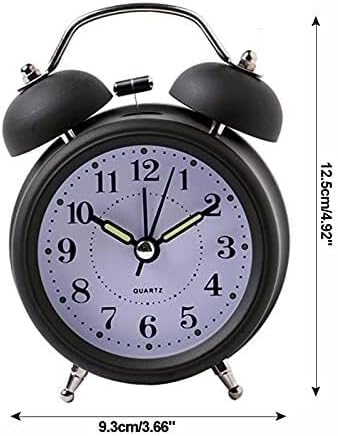 Loud Double Bell Alarm Clock with Backlight and Silent Movement