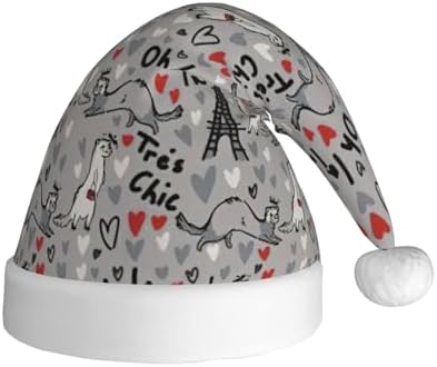 French Fashion Santa Hat Plush Comfortable Christmas Headwear For Adults