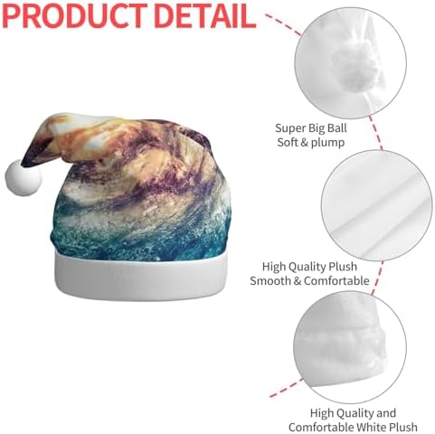 QINZHENG Galaxy Print Santa Hat for Women