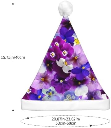 Purple Flower Print LED Christmas Hat Unisex Adult