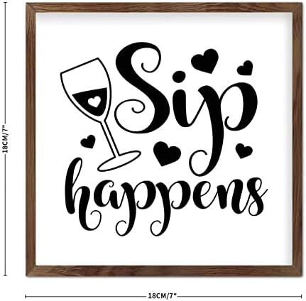 Ditooms Framed Wood Sign Plaque 7x7 Inch