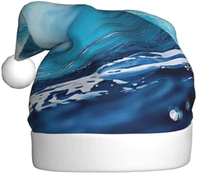 Big Ocean Wave HD Print Christmas Santa Hat Plush Comfortable