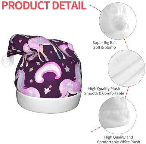 Unicorns Pink Christmas Hat with LED Lights