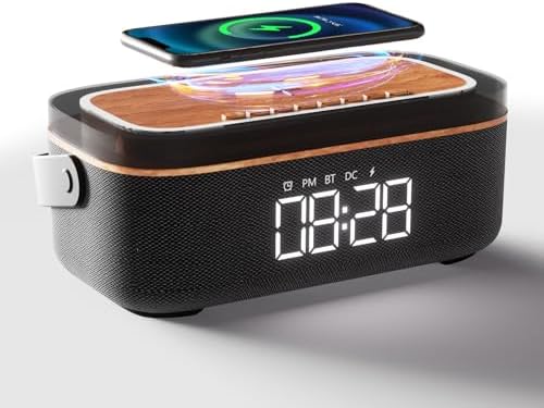 LOVME Alarm Clock with Bluetooth Speaker and Night Light