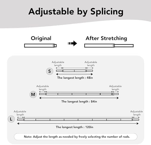 Deconovo Heavy Duty Black Curtain Rod Adjustable 48-84 Inch