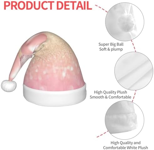 Pink Glitter Balloon Print Santa Hat Small Size