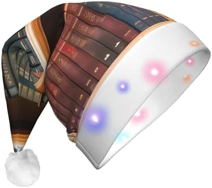 Velvet Santa Hat With LED Lights for Adults Christmas Party Hat