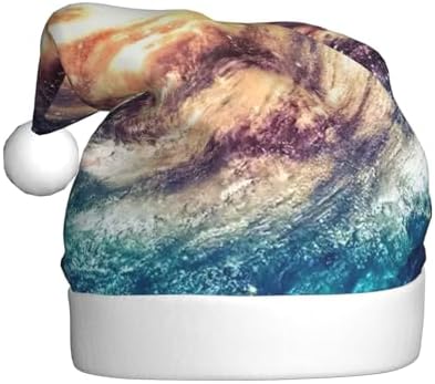 QINZHENG Galaxy Print Santa Hat for Women