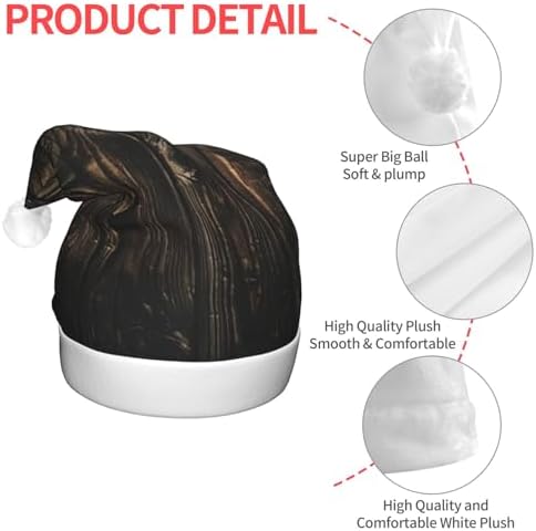QINZHENG LED Christmas Santa Hat with Wooden Door Print