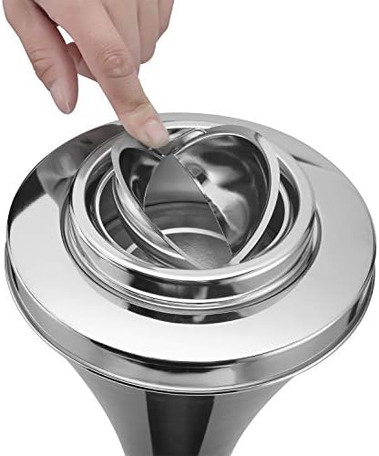 2 Pack Windproof Steel Standing Ashtray for Outdoor Use
