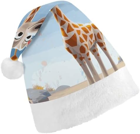 NWGHM Christmas Cartoon Giraffe Santa Hat